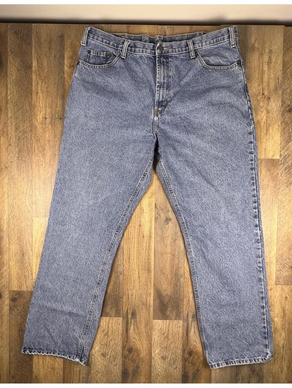 Vintage Full Blue Baggy  Denim Jeans 40 x 32 High Rise Wide Leg 9' Light Wash.